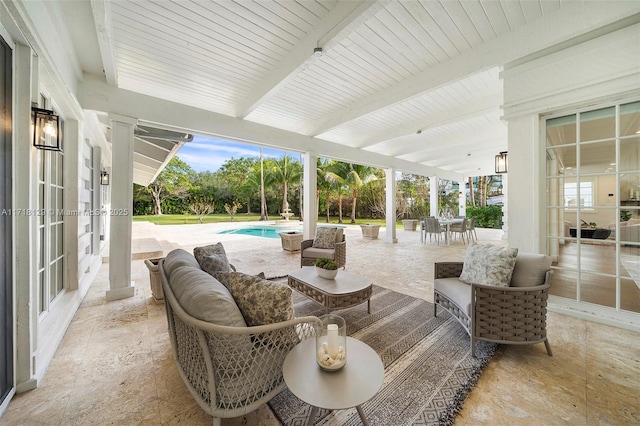 view of patio featuring an outdoor hangout area