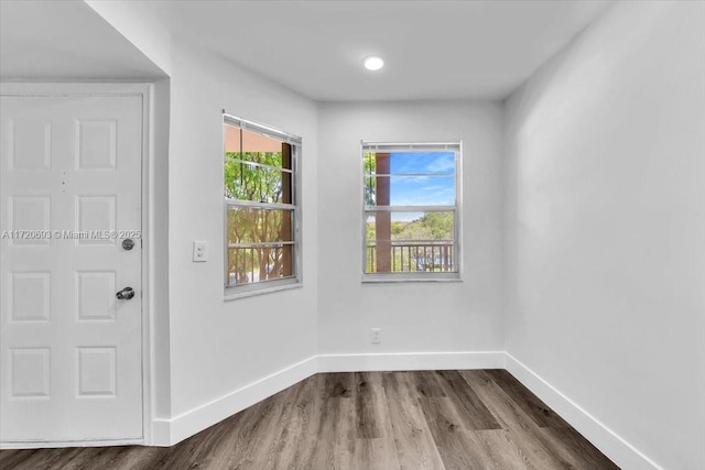 empty room featuring wood-type flooring