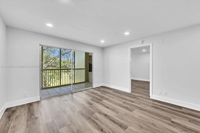 empty room featuring light wood-type flooring