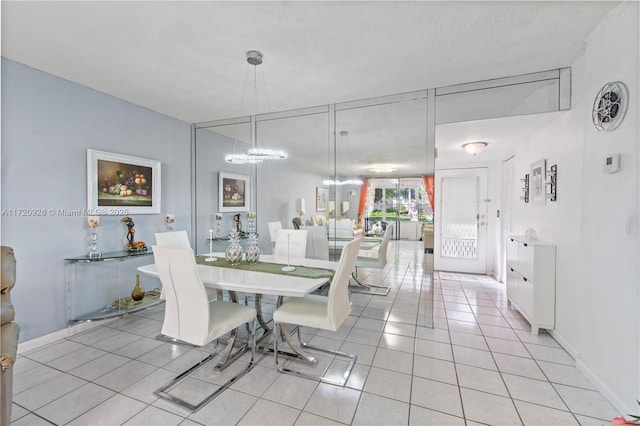 view of tiled dining area