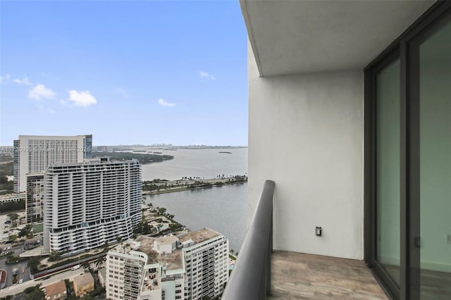 balcony with a water view