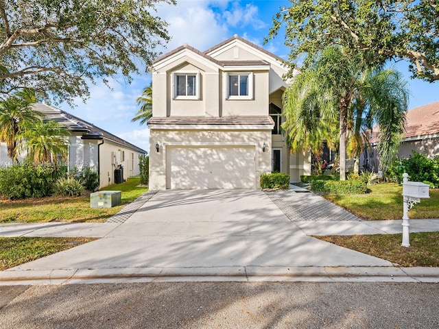 view of front of house with a garage