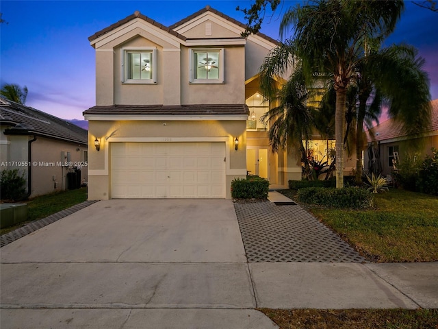 view of front of home featuring a garage