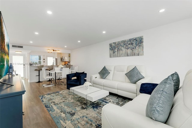 living room featuring hardwood / wood-style floors