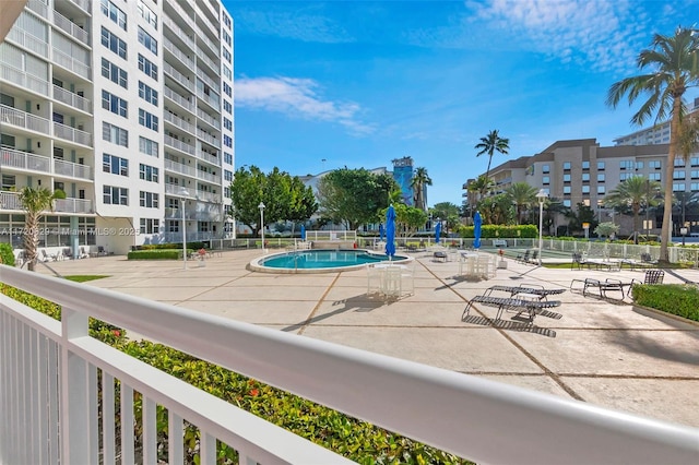 view of pool with a patio area