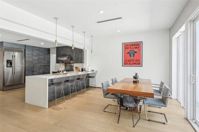 interior space with light hardwood / wood-style floors