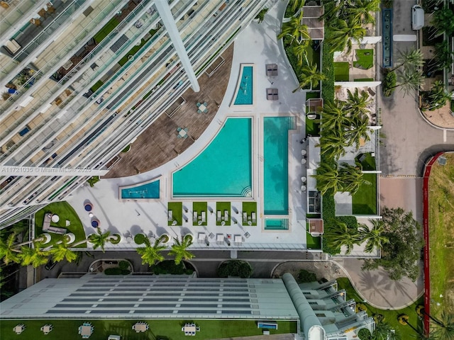 90 SW 3rd St Unit 2603, Miami, FL 33130 - aerial view of a pool area