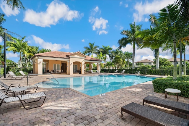 view of pool with a patio area