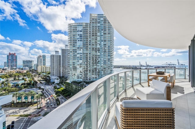 balcony with a water view