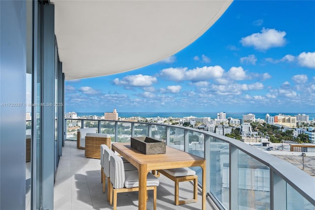 balcony with a water view