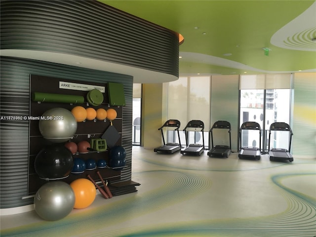 view of workout area