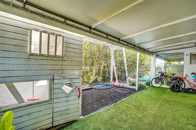 view of unfurnished sunroom