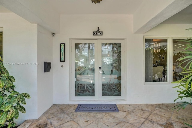 view of exterior entry with french doors