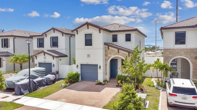 view of front of house with a garage