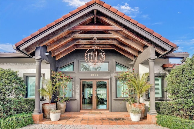 entrance to property with french doors