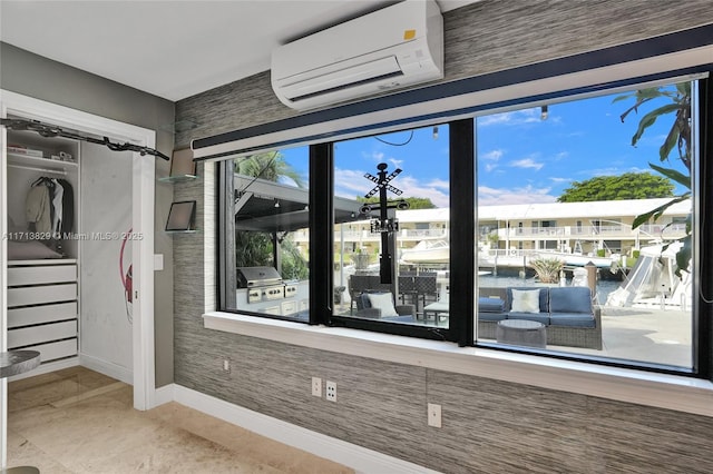 interior space with a wall unit AC