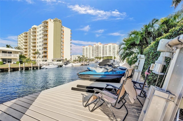 2877 NE 29th St, Fort Lauderdale, FL 33306 - view of dock featuring a water view and a view of city