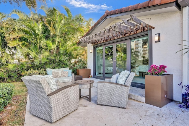 view of patio featuring an outdoor hangout area