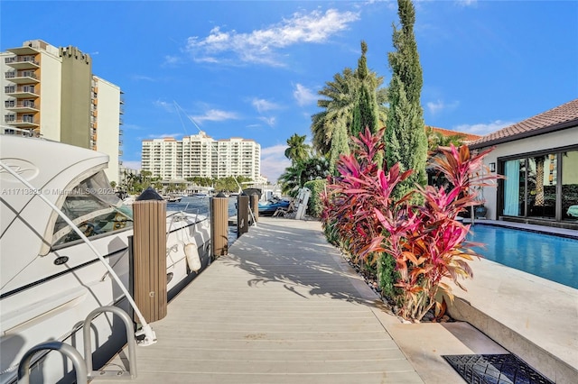 exterior space featuring a pool