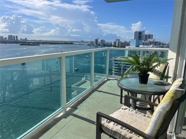 balcony with a water view