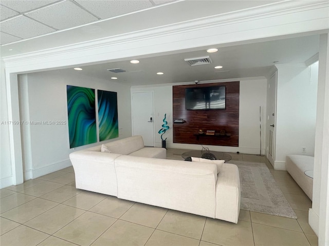 view of tiled living room