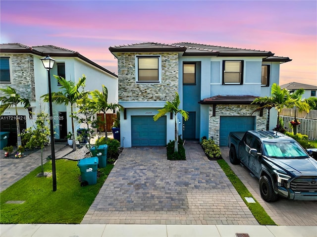 view of front of home featuring a garage