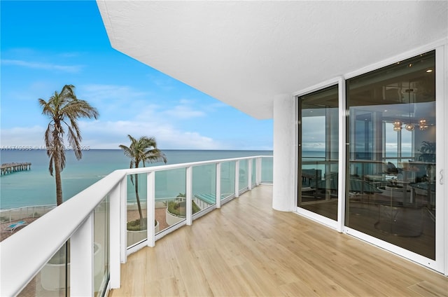 balcony with a water view