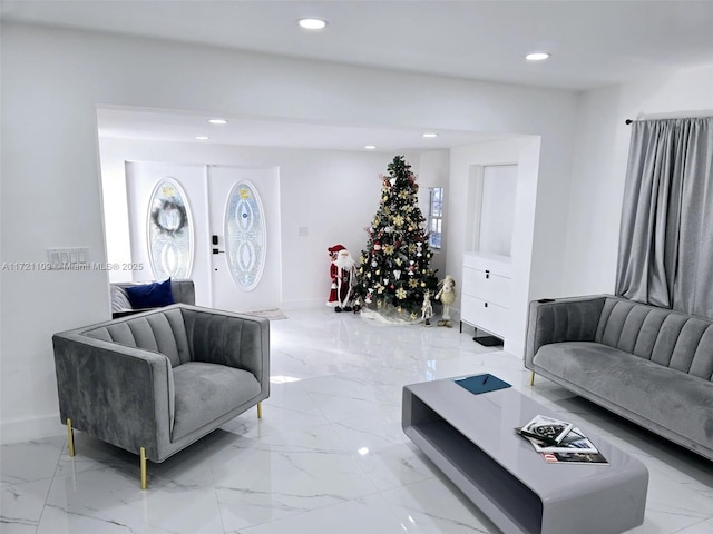 living room featuring french doors and a wealth of natural light