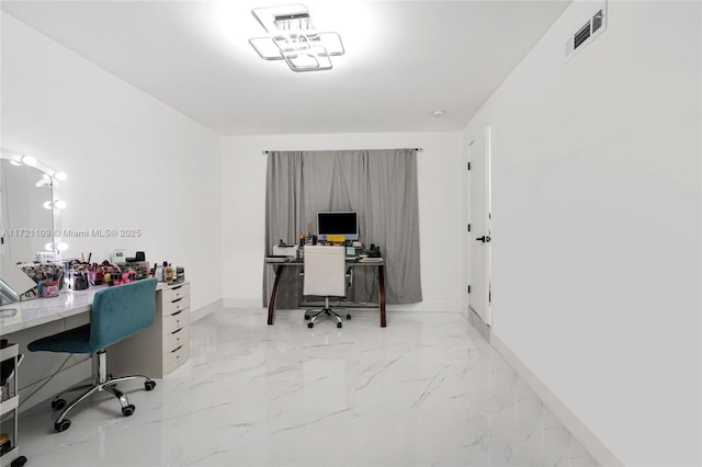 571 Raven Ave, Miami Springs, FL 33166 - office space featuring baseboards, visible vents, and marble finish floor