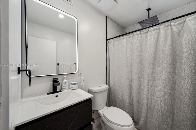 571 Raven Ave, Miami Springs, FL 33166 - full bath featuring toilet, vanity, and a shower with shower curtain