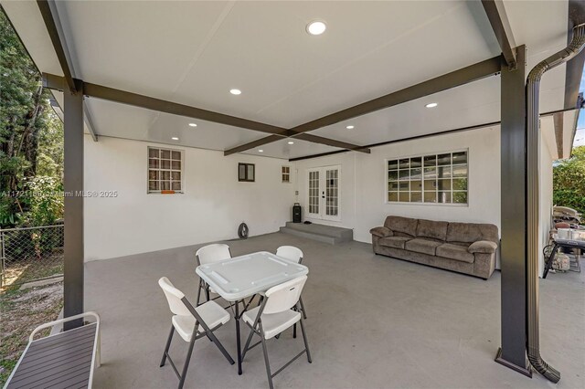 571 Raven Ave, Miami Springs, FL 33166 - view of patio featuring french doors and fence