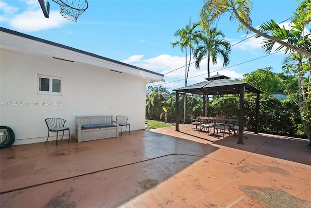 view of patio / terrace with a gazebo