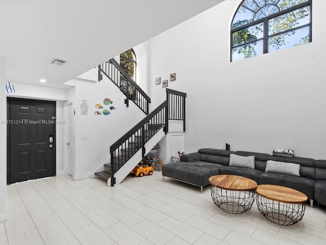 living room featuring a healthy amount of sunlight