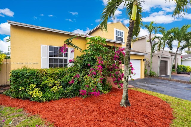 view of front of house with a garage