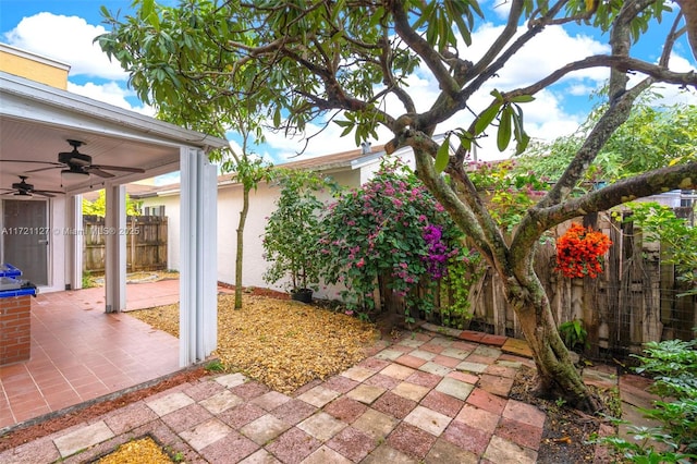 view of patio / terrace with ceiling fan