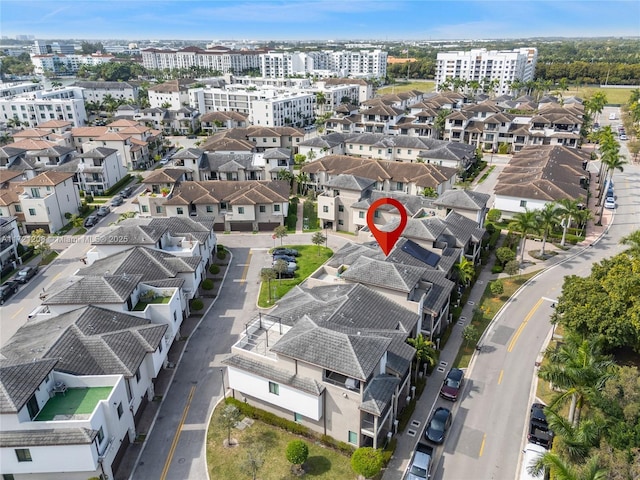 bird's eye view with a residential view