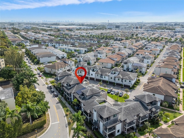 drone / aerial view with a residential view