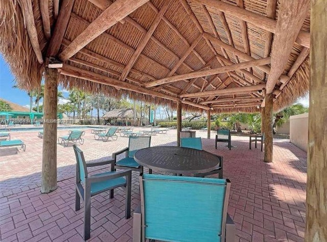 view of patio with a gazebo