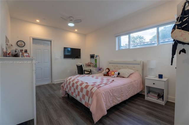 bedroom featuring dark wood-type flooring