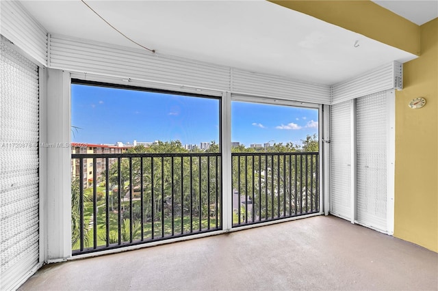 view of unfurnished sunroom