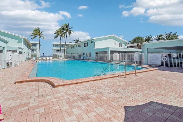 view of pool with a patio