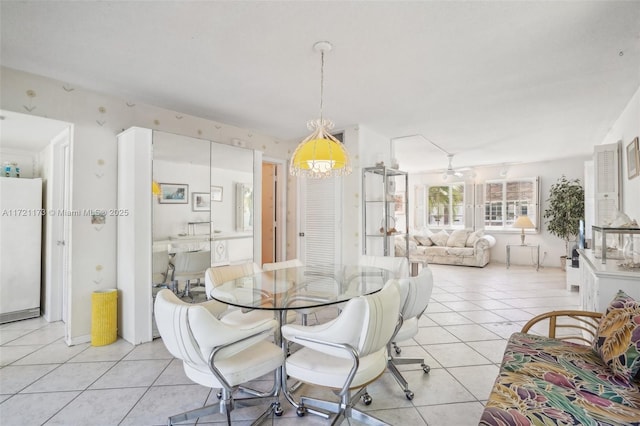 view of tiled dining area