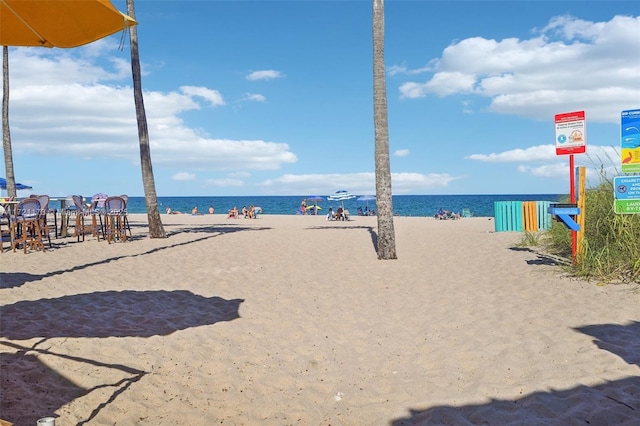 property view of water with a view of the beach