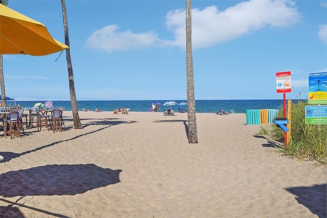 property view of water with a view of the beach