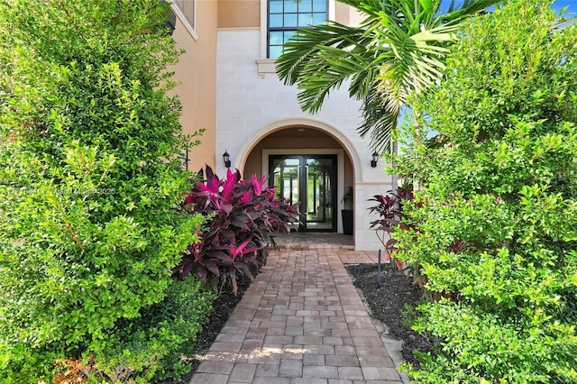 entrance to property with french doors