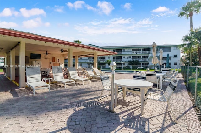 view of patio / terrace with ceiling fan