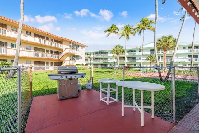 view of patio / terrace with a grill