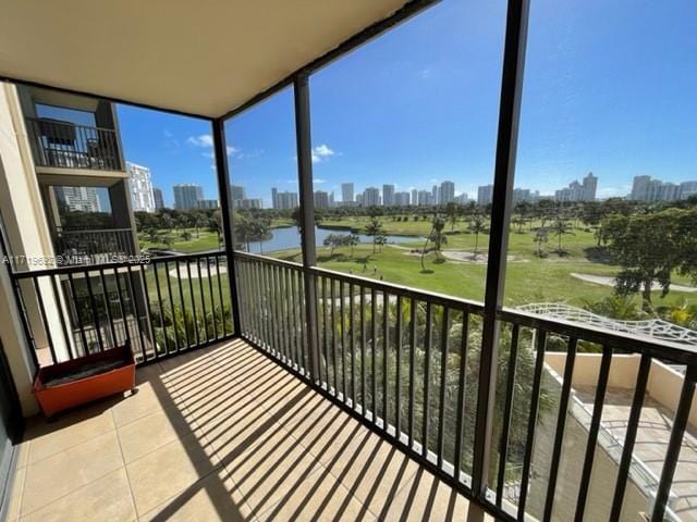 balcony with a water view