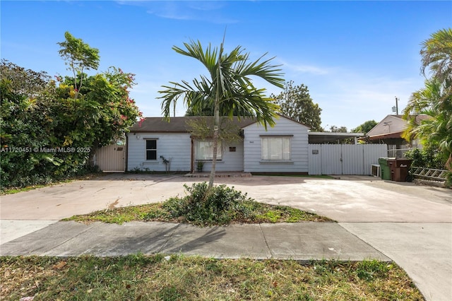 view of single story home