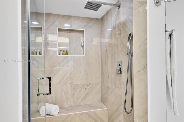 bathroom with an enclosed shower